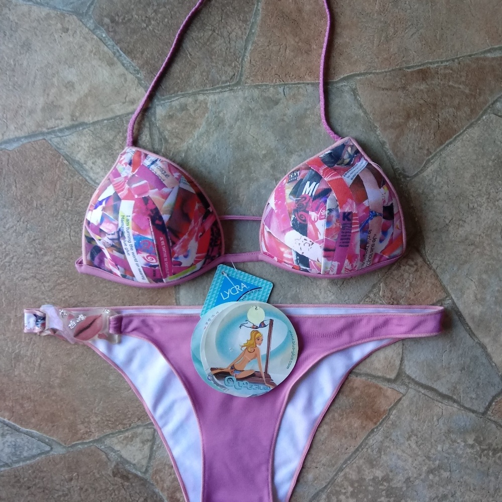NWT MED Rare Blue-Glue Bikini Set